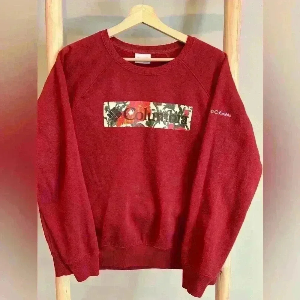 🏁Columbia size Large burgundy crew neck sweatshirt - Picture 1 of 8